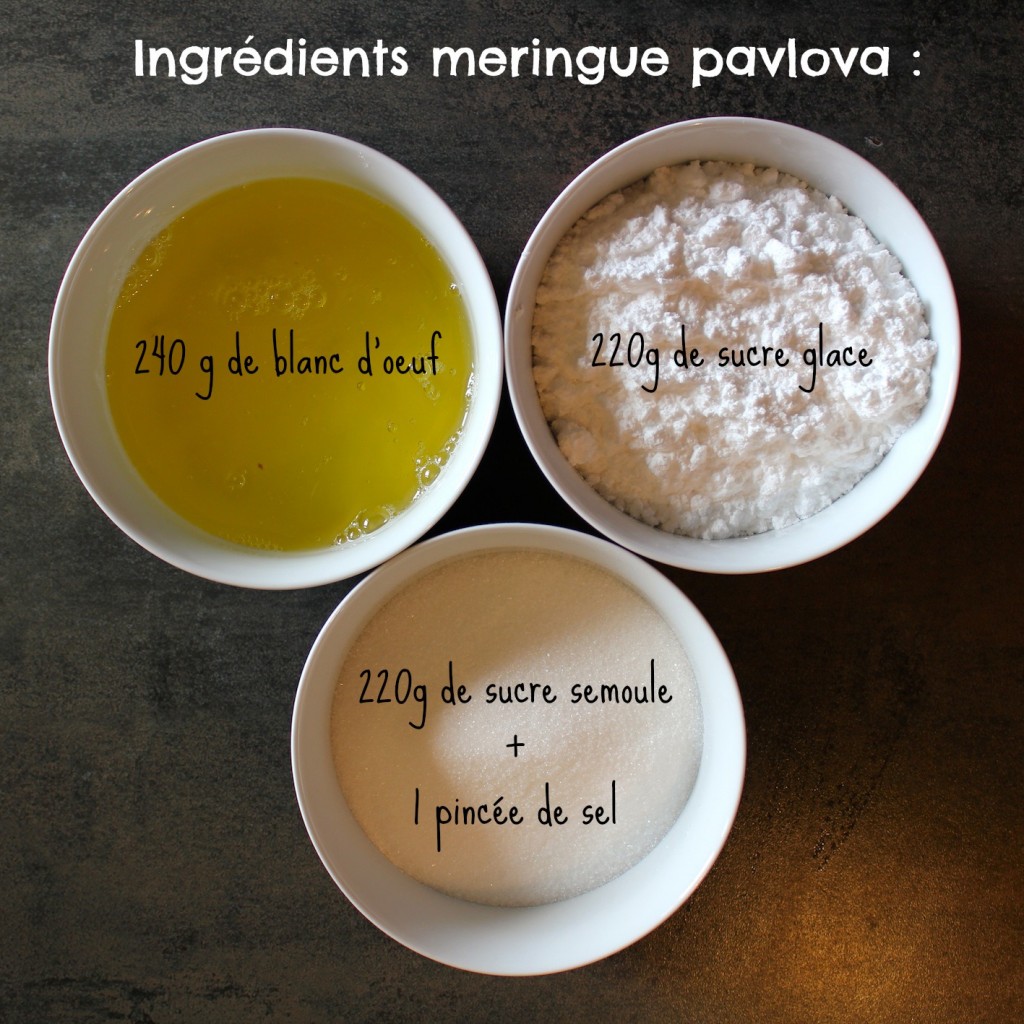 ingrédients meringue pavlova
